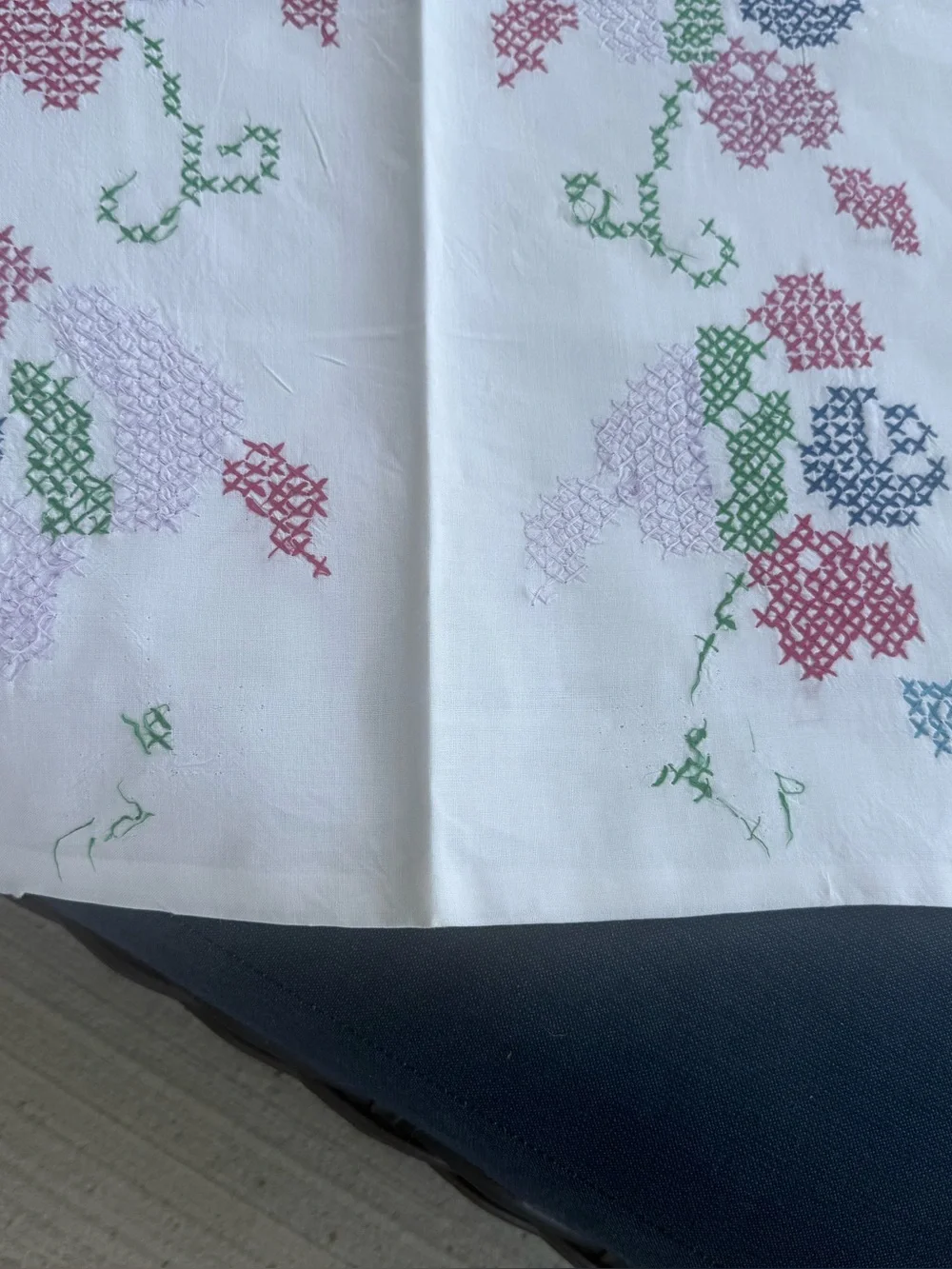 Hand Embroidered VTG Pillow Covers